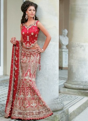 Indian Red designer bridal Lehenga for Indian Bride