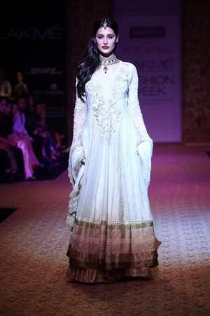 tempting off white embroidered and borders work designer suit