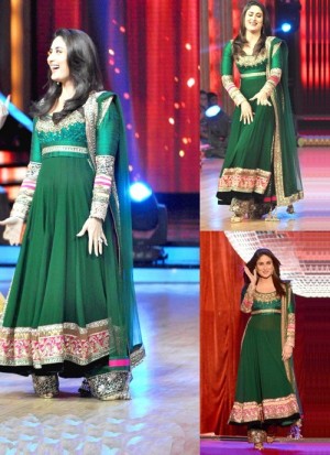 Astonishing Green anarkali embroidered bollywood style suit