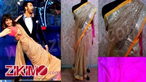Anushka Sharma Golden Sequins Saree