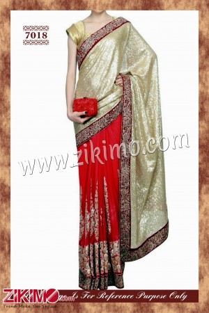 Red Georgette with seqquence work saree
