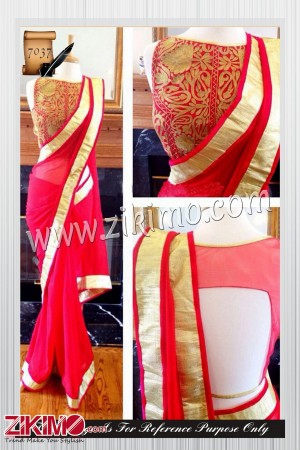 Red Georgette Saree with Metti Blouse
