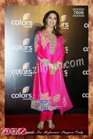 Madhuri Dixit Pink Silk Suit with Chiffon Dupatta