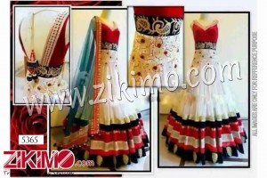 Charming Party wear White and Red Color Bollywwod Replica Lehenga choli