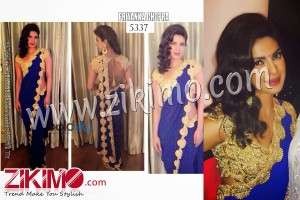 Priyanka chopra Wearing Georgette Bollywood Replica Blue Embroidered Saree