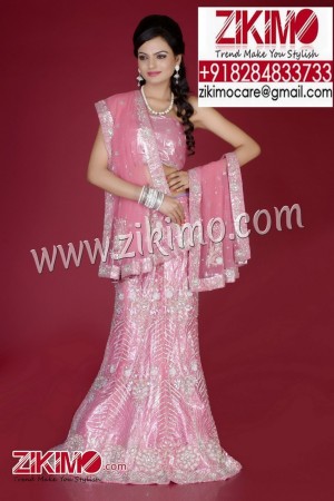 Astounding Pink Indian Wedding Lehenga having beads, cutdana work