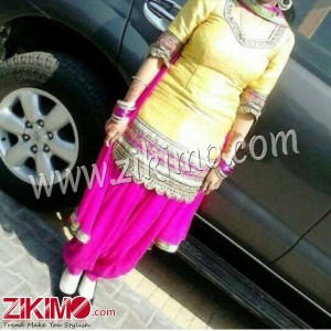 Yellow Pink Punjabi Salwar Suit With Heavy Lace Work