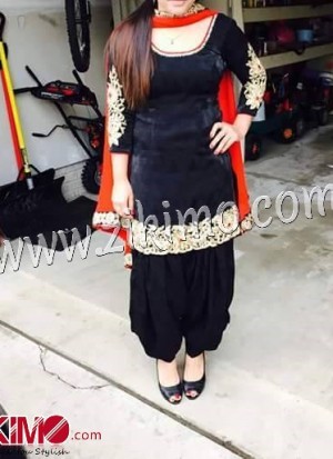 black and golden punjabi salwar suit