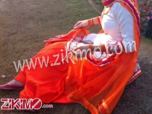 Gorgeous white And Orange contrast Punjabi Salwar Kameez