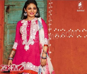 Sahiba Neeru Bajwa Punjabi Patiala Pink Floral Printed Salwar Suit