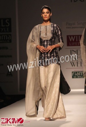 Black And Grey Raw Silk High & Low Style Suit