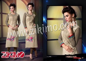 A Plus DesertBrown Embroidered Pure Lawn Stitched Kurti XL Size13018
