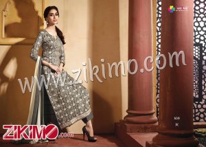 Butterfly DarkTaupe and Beige Printed Pure Satin Cotton with Work Chiffon Dupatta Semi-stitched Party Wear/Daily Wear Straight Suit 839