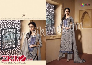 Butterfly TupeGray Printed Pure Satin Cotton with Work Chiffon Dupatta Semi-stitched Party Wear/Daily Wear Straight Suit 849