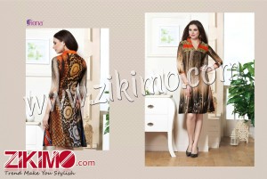 Fiona Red and Brown Georgette Party Wear Kurti 219