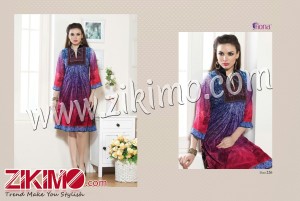 Fiona Blue Purple and Pink Georgette Party Wear Kurti 226