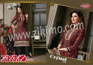 khushika Red and Black Printed Cambric Cotton Plazzo Suit 502