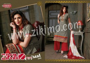 khushika Crystal Black Beige and Red Printed Cambric Cotton Plazzo Suit 509