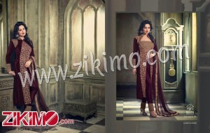 Glamour Mohini Velvet Maroon Color Winter Wear Party Wear Suit 23001