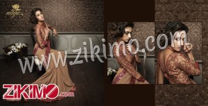 Nitya Brown Designer Party Wear Georgette Sarees with Blouse Piece 2014