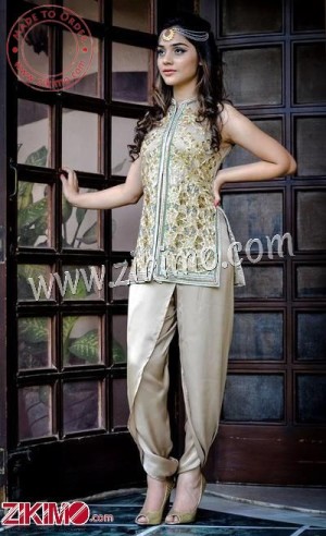 Dhoti Pants With Embroidered Jacket Dress