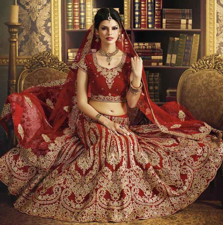Classy Golden Designer Indian Bridal lehenga choli with Embroidery, Bespoke  | eBay