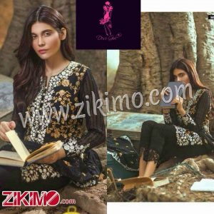 Zikimo 103 Desi Girl Black Embroidered Georgette Pants/Palazzo Pakistani Suits