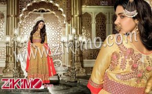 Zikimo Diwani Mastani 1211 Beige Color Banglori Silk Embroidered Party Wear Lehenga Style Anarkali Suit With Chiffon Dupatta