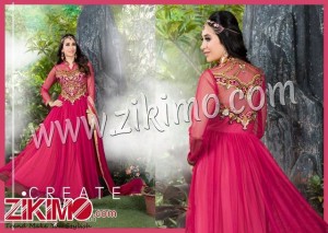 Firoza Karishma Kapoor Hot Pink Wedding/Party Wear Net Gown Style Anarkali Suit 11013
