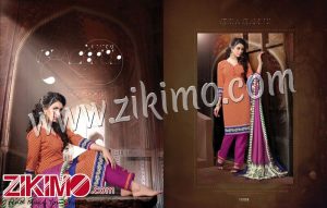 Zikimo Nakshatra 1008 Red and Purple Daily Wear Heavy Banglori Printed Salwar Suit