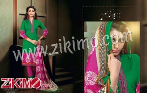 Zikimo Nakshatra 1010 Green and MagentaDaily Wear Heavy Banglori Printed Salwar Suit