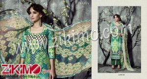 Zikimo Naziya 25806B Seagreen and Green Winter Wear Digital Printed Pashmina Straight Suit