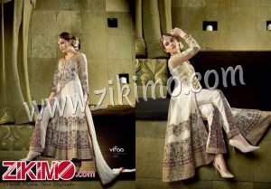 Vifaa B102 Off White Poly Net Embroidery Work Wedding Wear Suit With Bemberg Dupatta