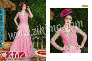 Voilet 4604 Pink Net Wedding/Party Wear Gown