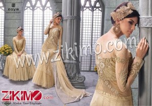 Zoya Glamorous Cream Plazzo/Sharara Wedding/Party Wear Embroidered Flared Suit 14003