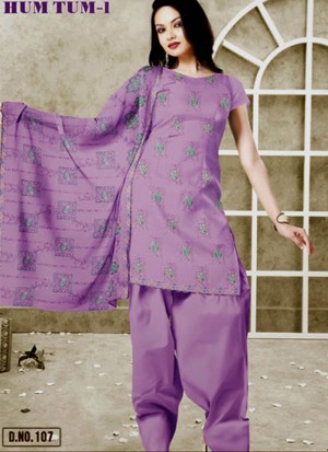 Medium Purple107 Karachi Cotton Un-stitched Dress Material At Zikimo