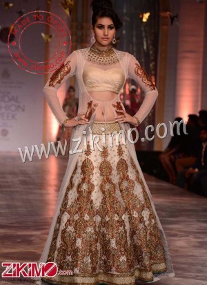Zikimo Beautiful Designer Off White Indian Bridal Lehenga Choli