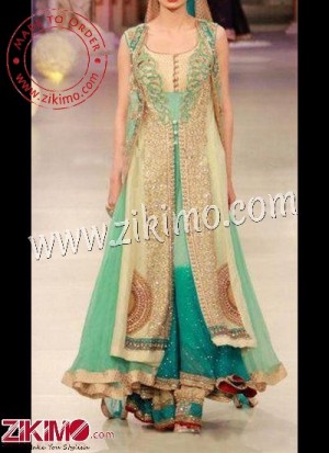 Zikimo For An Impressive Wardrobe, Get This Attractive Green Indian Wedding/Annivesary lehenga Choli