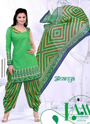 Smash Light Green and Multicolor Printed Cotton 5021 Daily Wear  Salwar Kameez At Zikimo