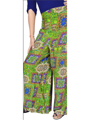 ParrotGreen and Multicolor6056A Printed Rayon Daily Wear Stiched Plazo at Zikimo