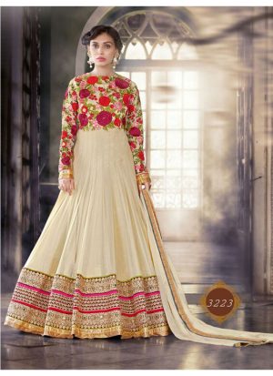 Ivory3223 Wedding Wear SemiStitched Anarkali Suit at Zikimo