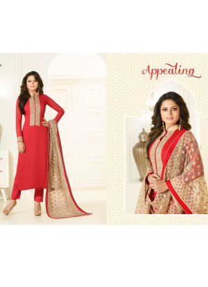 TomatoRed91010 Georgette Party Wear Straight Designer Suit at Zikimo