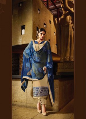 Blue Tan7203 Georgette Indian Party Wear Suit at Zikimo