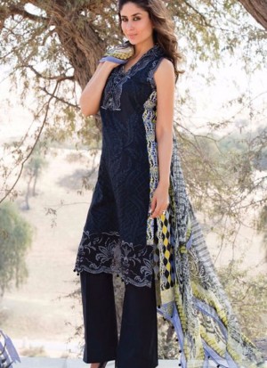Black04 Printed Cambric with Work Pakistani Indian Suit at Zikimo