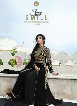 Black1003 Georgette Indian Ethnic WeddingWear Plazzo Suit at Zikimo