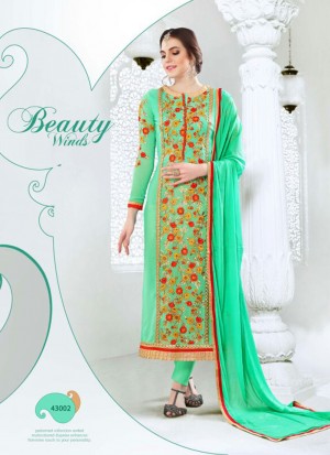 Green43002 Georgette Weddding Party Straight Long Suit at Zikimo