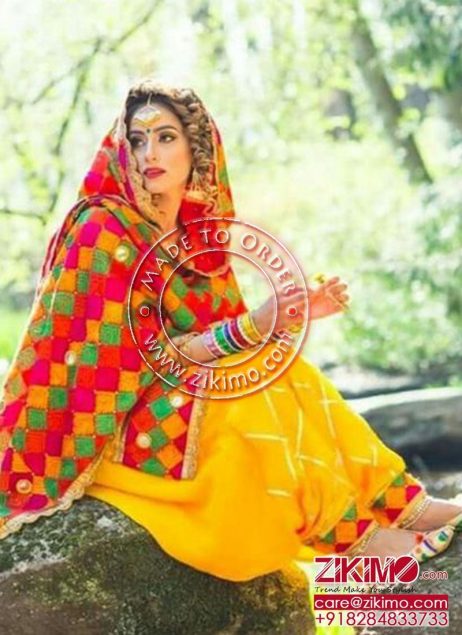 phulkari suit yellow