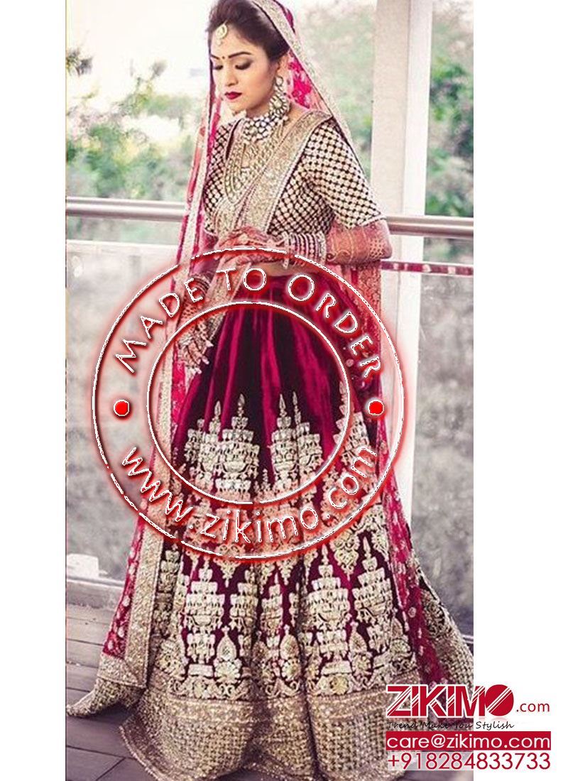 Buy Rich Red Aari Embroidered Lehenga Online in India @Mohey - Lehenga for  Women