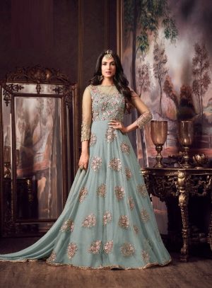 Designer Dress With Net With Heavy Embroidery Work